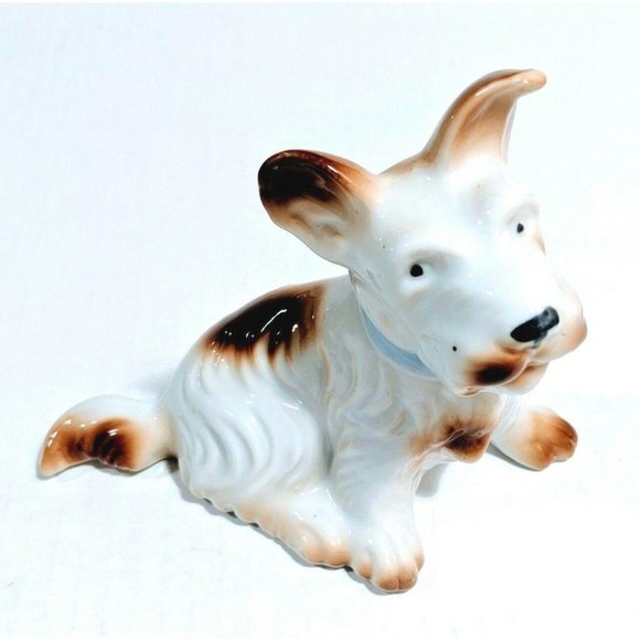 Scottie Dog Porcelain Figurine Brown & White VTG - Picture 9 of 9